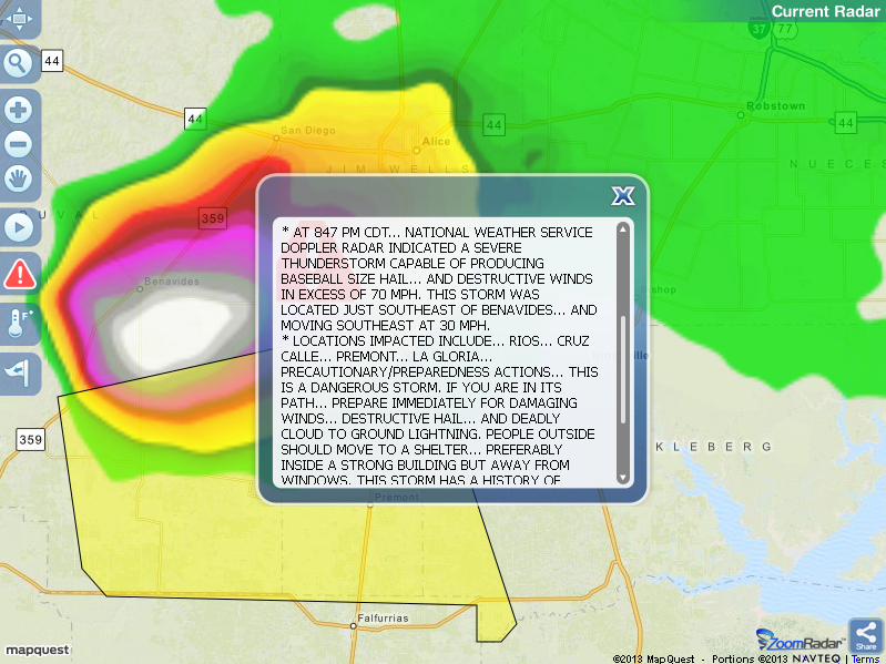 ZoomRadar: Live Storm Chaser Map: Radar For Your Website!