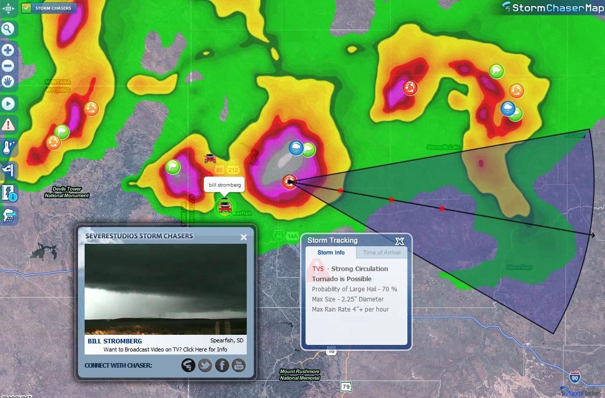 ZoomRadar: Live Storm Chaser Map: Radar For Your Website!